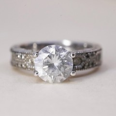 Size 5, Vintage Stauer Sterling Silver 925 Anniversary Band Ring with cz