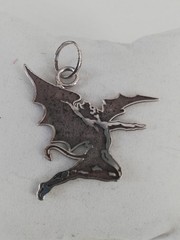.970 Solid Silver Mens Black Sabbath Rock Metal Biker Pendant Leather Chain New.
