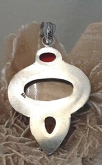 Artisan 925 Silver Jasper Gemstone Yellow Glass Pendant