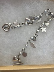 New Jane Diaz ONE LOVE Sterling Silver 925 handmade charm Bracelet Toggle Clasp