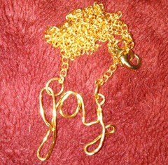 14k Gold Filled GF Joy Word Wire Pendant Plate Chain Necklace Name Bible Verse