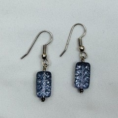 Fused Handcrafted Multicolor Dichroic Glass Earrings On Stainless Steel Hooks