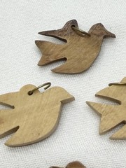 7 Wood Dove Bird Of Peace Pendants For Necklace