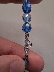 as is Vendome Blue Aurora Borealis Crystal Necklace 16.2″