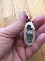 White Buffalo Turquoise Oval 2” Artisan Pendant Southwest Style Raindrop Bezel