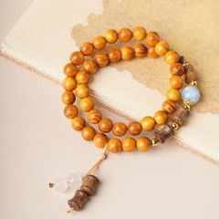 Golden Sandalwood Bracelets Meditation Beads and Prayer Beads for Men and Women