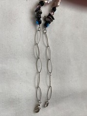 REDUCED Keshi pearls and crystal beads black pendant Necklace