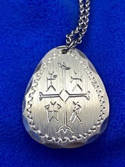 Jokkmokks Tenn Spatrumma Pewter Swedish- Design Pendant & 28″ Chain Sweden