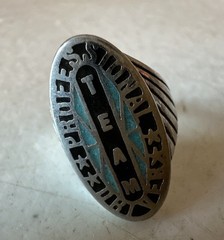 Vintage 1990’s G&S Gordon Smith Trucker Ring Womens Size 6 Turquoise Pewter