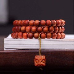 Ice-Type “Imperial Blood Dragon Wood” Buddhist Prayer Bead Bracelet