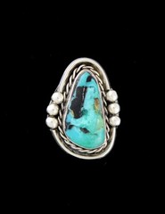 Old Pawn Navajo Native American 925 Sterling Silver Turquoise Pendant 8.7g