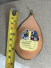 Murano Enamel Copper Millefiori Glass Pendant Flower Basket impressionism