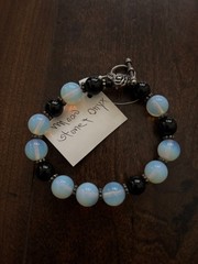 Handmade Moon Stone And Black Onyx Bracelet NEW