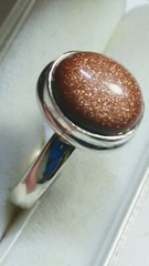 CHARMING UNTREATED NATURAL SUNSTONE IN STERLING SILVER RING SIZE 5.75-6.0!