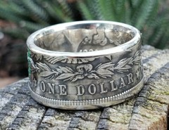 Real Silver Dollar Coin Ring size 12.5