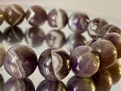 8″ «Gem Of Fire/Violet Ray»~Purple DOGTOOTH CHEVRON AMETHYST Bracelet K1407