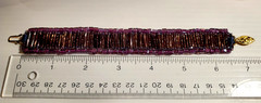 Handcrafted United States Purple Art Glass Wide Bead Filigree Clasp 7″ Bracelet