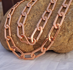 18 inch Pure Copper Solid LONG CUBAN Chain Necklace, Healing Jewelry Spiritual