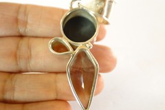 Ametrine Quartz Yellow Citrine Mother of Pearl 925 Sterling Silver Pendant