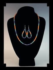 White Fox Creation: Gemstone and Shell Necklace Earring Set