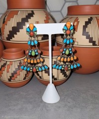 Vintage Leo Feeney Multi Stone Chandelier Earrings