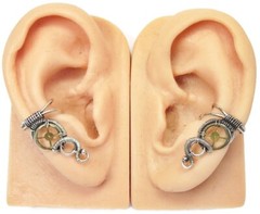 Pair of Sterling Silver and Brass Small Steampunk Ear Cuffs