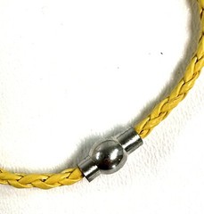 PUGSTER Womens Yellow Simple Braided Leather Charm Weaved Bracelet Wrist Gift