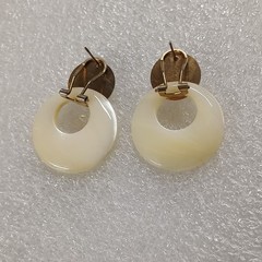 Vintage Rare Estate Find Mother of Pearl Post & Dangle Earrings For Pierced Ears