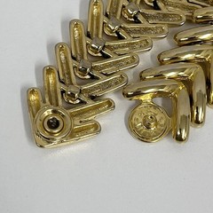 Rau Klikit Bracelet Gold Tone Metal Chevron Design 7 3/4″ Long