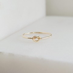 14k Solid Gold Tight Knot Ring, Solid Gold Minimalist Love Knot Rings
