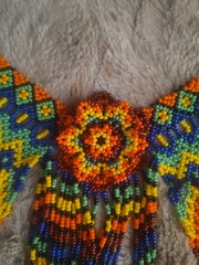 Handmade Huitchol Peyote Flower Collar Necklace