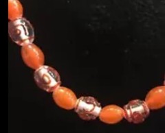 Chunky Tangerine Glass Beaded 20” Apricot Necklace Golds Oranges Glass Beads NEW