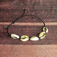 NEW Hawaiian Sea Shell Bracelet, Waxed Cotton With Adjustable Size. Waterproof
