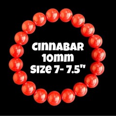 Authentic Cinnabar 10mm Beaded Stretchy Bracelet by Bombshell Beads