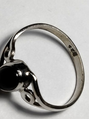 CUTE BLACK ONYX IN TRENDY STERLING SILVER.925 RING SIZE 7.0-7.25 AND 9.25-9.5!
