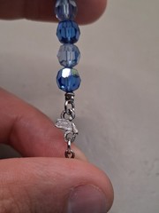 as is Vendome Blue Aurora Borealis Crystal Necklace 16.2″