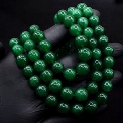 3 Strand Green Emerald 846 Cts Beautiful Gorgeous Necklace Jewelery VK 30 E616