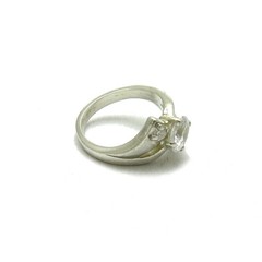 Sterling Silver Ring Genuine Solid 925 With 3 Cubic Zirconia Handmade Empress