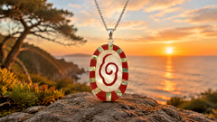 Unique Abalone Shell Necklace 70mm x 45mm