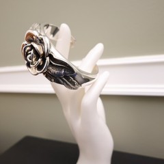 Or Paz bracelet rose sterling silver 925 handmade artisan finished signed 6.75in