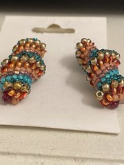 Sterling Silver Spiral Seed Bead Earrings Shepherd Hook 925 Handmade