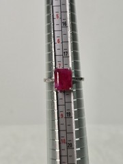 Sterling Silver 925 Ruby Red Ring Size 7.5 Jewelery