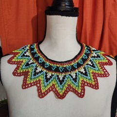 Seed Bead Beaded handmade Bib necklace