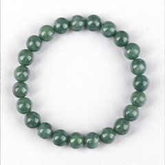 Certified 8-13mm Green Natural Burma A Jade jadeite Round Beads Stretch Bracelet