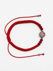 St. Benedict & Virgin Mary Bracelet Set Handmade Adjustable Red Cord Gift