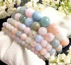 Natural Morganite Bracelet Healing Stretchy Gemstone 4mm 6mm 8mm 10mm 12mm
