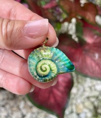 Handmade Ceramic Pendant Jewelry. Unique piece. Reef