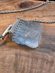 Handmade Natural Aquamarine Crystal Pendant 925 Sterling Silver, One Of A Kind