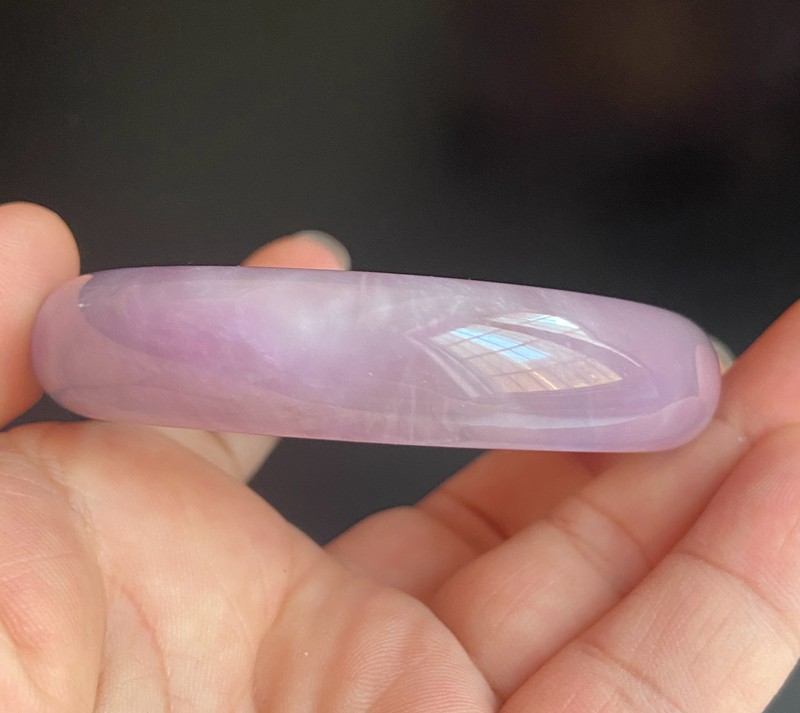 Certified Lavender Purple 59-60mm Natural Grade Burma A jadeite Bangle