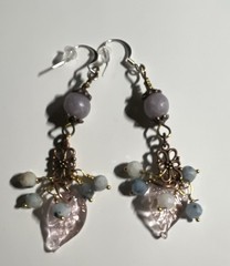 Handcrafted Multicolor Beaded Leaf Dangle/Drop Earrings, FrenchHook earwires